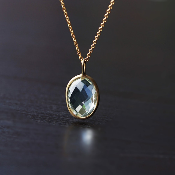 14KGF 50cm Necklace with Green Amethyst. 第6張的照片