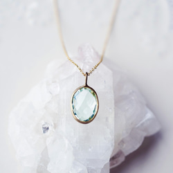 14KGF 50cm Necklace with Green Amethyst. 第7張的照片