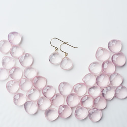 K18 Pierced earring with Rose quartz 第1張的照片