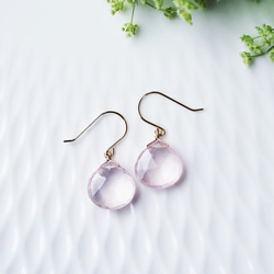 K18 Pierced earring with Rose quartz 第8張的照片