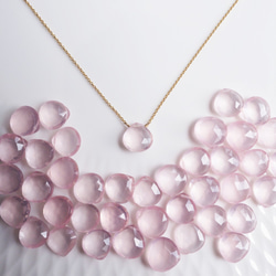 14KGF 40cm Necklace with Rosequartz 第1張的照片