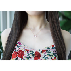 14KGF 40cm Necklace with Rosequartz 第3張的照片