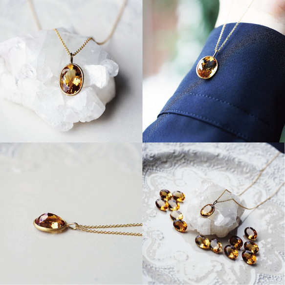 14KGF 50cm Necklace with Citrine. 第4張的照片