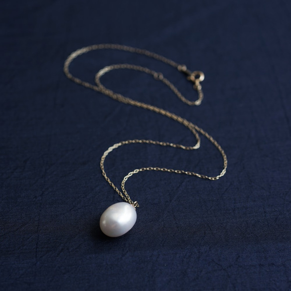 K10 40cm Necklace with Fresh water pearl 第2張的照片