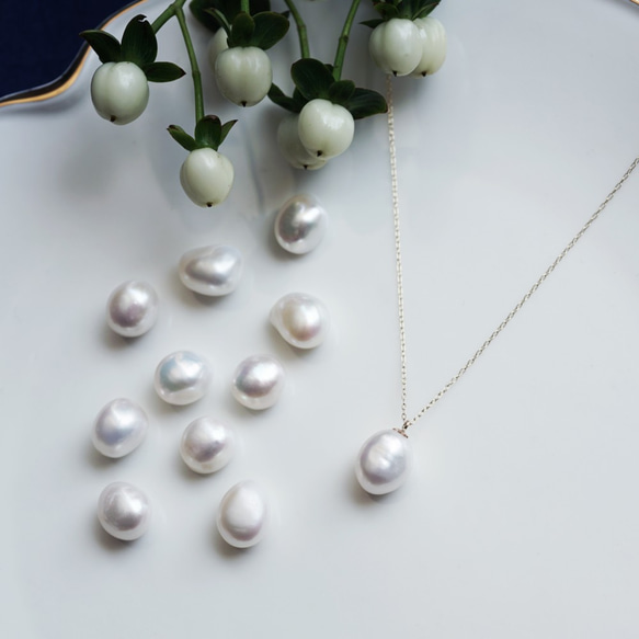 K10 40cm Necklace with Fresh water pearl 第6張的照片