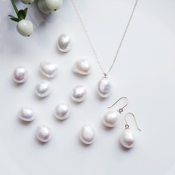 K10 40cm Necklace with Fresh water pearl 第7張的照片