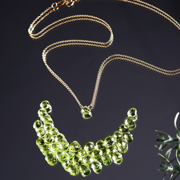 14KGF 40cm Necklace with Peridot. 第6張的照片