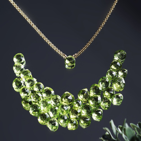 14KGF 40cm Necklace with Peridot. 第9張的照片