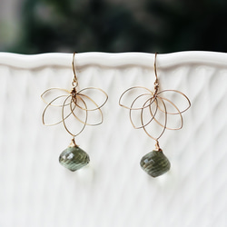 K18 pierced earring with Green Amethyst. 第8張的照片