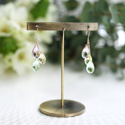 K18 Pierced earring with Pastel color quartz　 第2張的照片