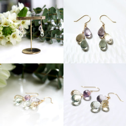 K18 Pierced earring with Pastel color quartz　 第4張的照片