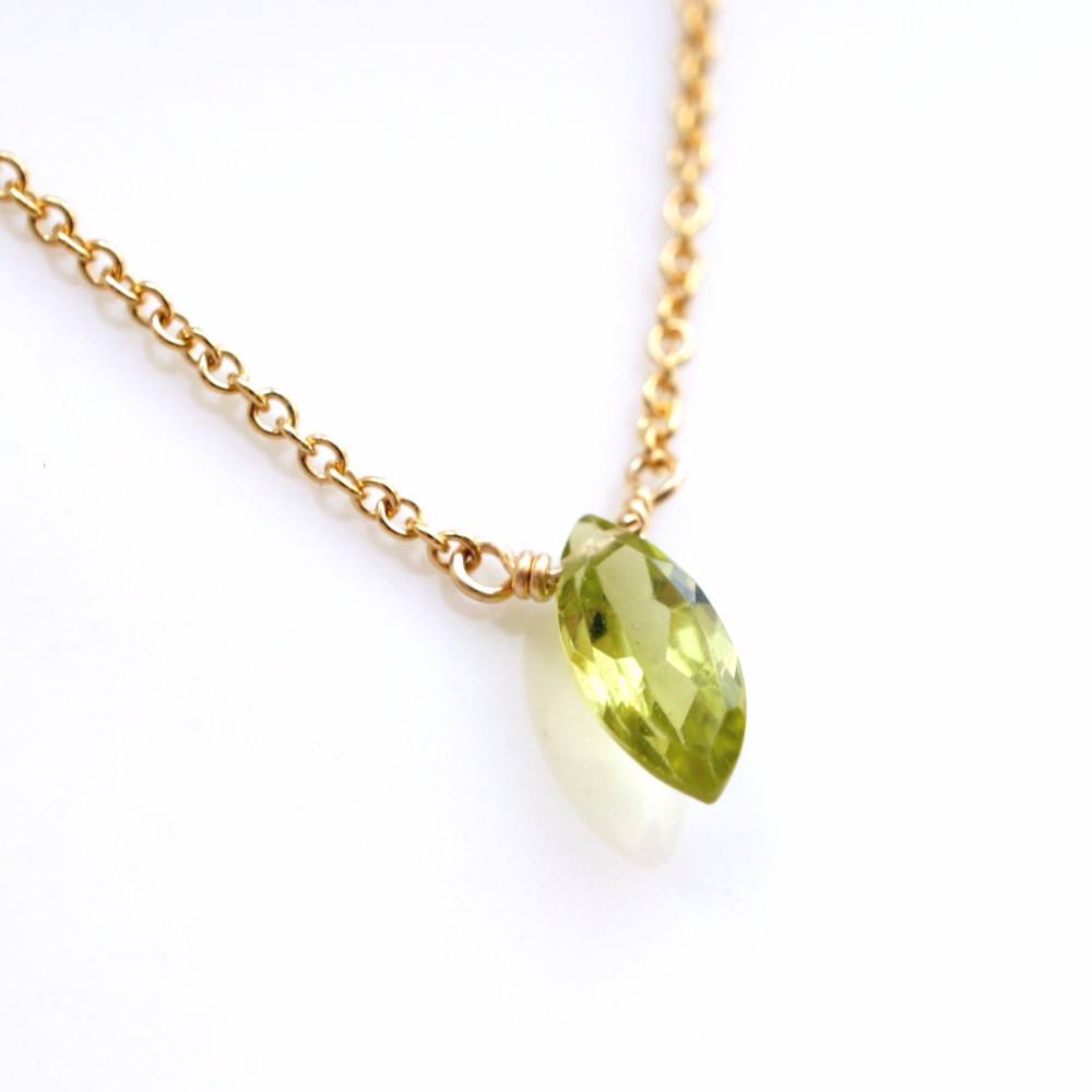 ペリドットのマーキスカットネックレス　～Magda