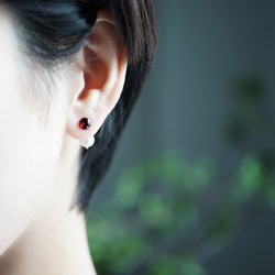 14KGF Pierced earring with Garnet 第3張的照片