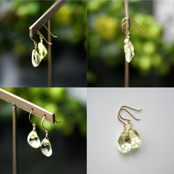 K18 Pierced earring with lemon quartz. 第4張的照片