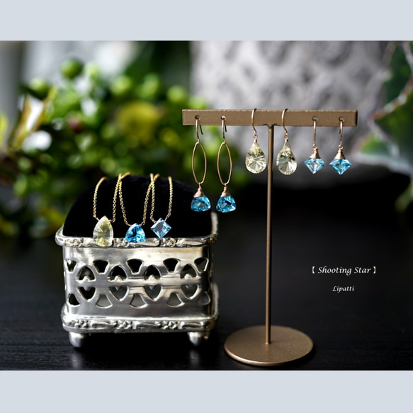 K18 Pierced earring with lemon quartz. 第5張的照片