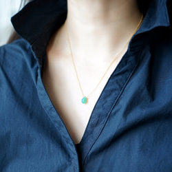 14KGF Neckrace with Chalcedony 第4張的照片