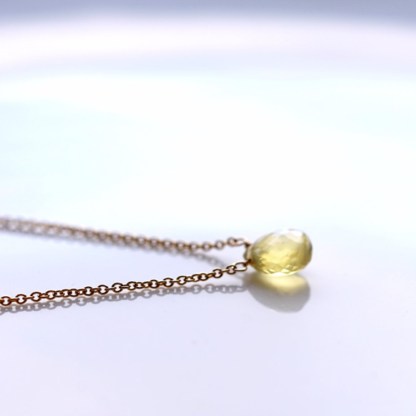 14KGF Neckrace with Yellow Opal 第3張的照片