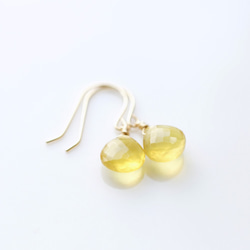 K10/K18  Pierced earring with Yellow Opal 第2張的照片