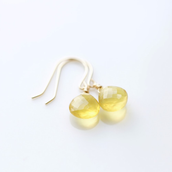 K10/K18  Pierced earring with Yellow Opal 第2張的照片