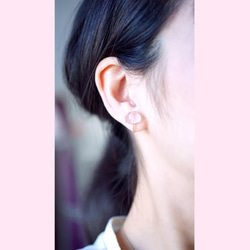 14KGF earring with Rose quartz. 第3張的照片