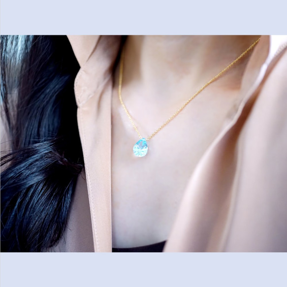 14KGF Necklace with Blue Topaz. 第3張的照片