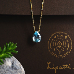 14KGF Necklace with Blue Topaz. 第1張的照片