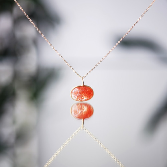 14KGF 45cm Necklace with Sun Stone. 第2張的照片