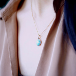 14KGF Neckrace with Larimar. 第3張的照片