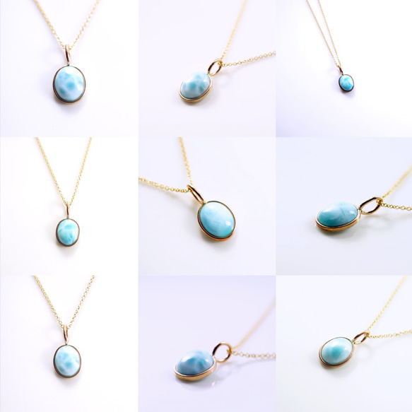 14KGF Neckrace with Larimar. 第5張的照片