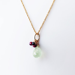 14KGF 40cm Necklace with Prehnite 第1張的照片