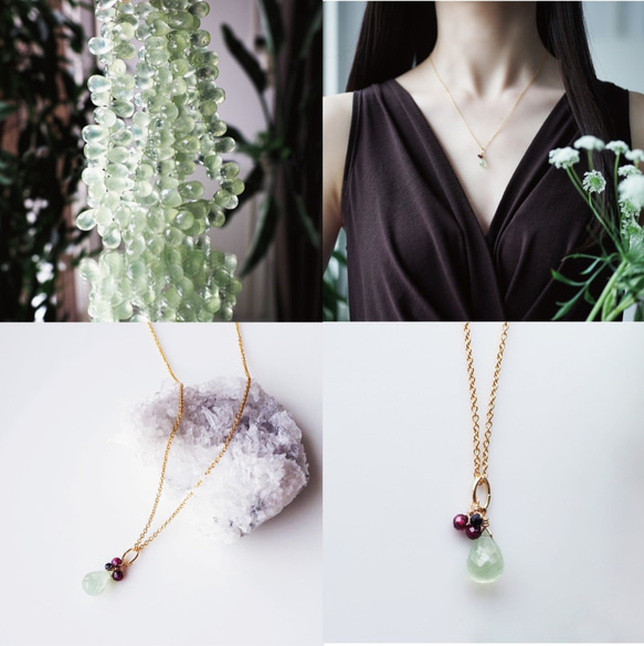 14KGF 40cm Necklace with Prehnite 第5張的照片