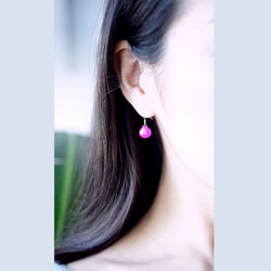 K18 Pierced earring with Jade/dyed. 第5張的照片