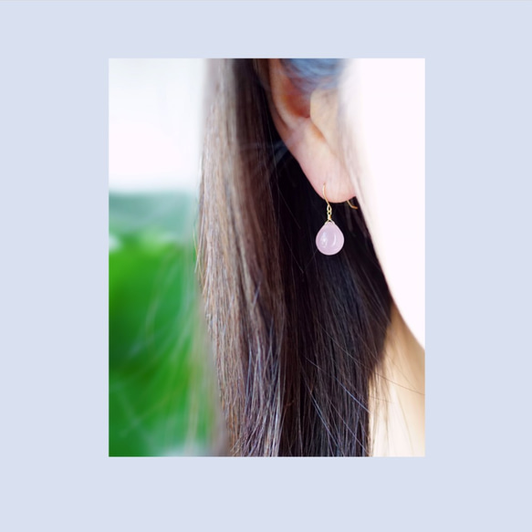 K10/K18 Pierced earring with Jade/dyed. 第3張的照片