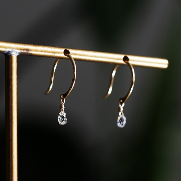 K18 Pierced earring  with Diamond 第8張的照片