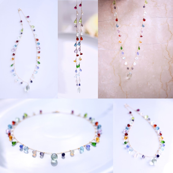 K18 Neckrace with jewel stones. 第5張的照片