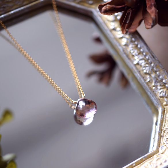 14KGF Neckrace with Stone : Quartz group Ametrine 第4張的照片