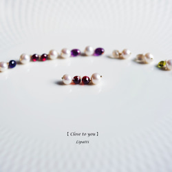 玫瑰切割石榴石珍珠耳環 - Lola 第7張的照片