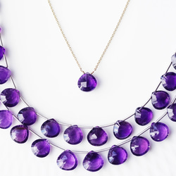 14KGF 40cm Necklace with Amethyst 第2張的照片