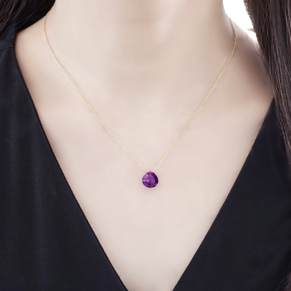 14KGF 40cm Necklace with Amethyst 第3張的照片