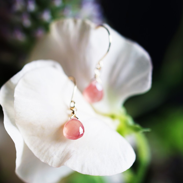 14KGF 印加玫瑰金碧輝煌栗色切割耳環 ~ Ludivine 第1張的照片