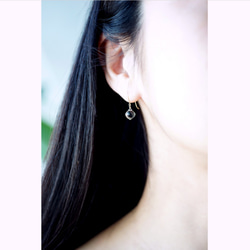 K18 Pierced earring with Green Amethyst 第1張的照片