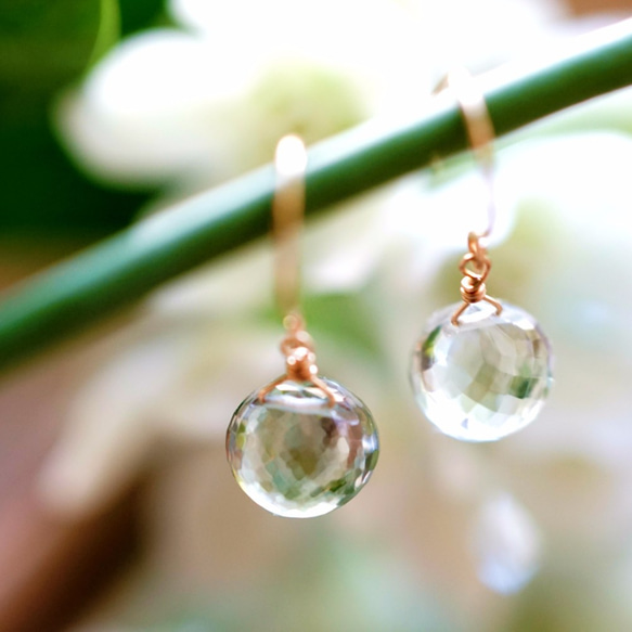 K18 Pierced earring with Green Amethyst 第2張的照片