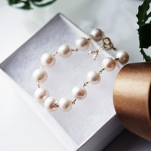 14KGF 16.5+3ｃｍ bracelet with Pearls★OUTLET 第9張的照片