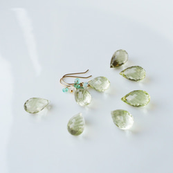 K18 Pierced earring with Lemon quartz 第2張的照片