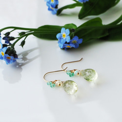 K18 Pierced earring with Lemon quartz 第10張的照片