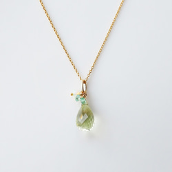 14KGF 40cm Necklace with Lemon quartz 第2張的照片