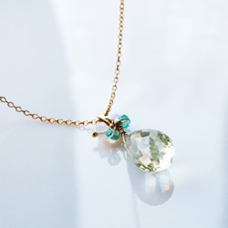 14KGF 40cm Necklace with Lemon quartz 第6張的照片