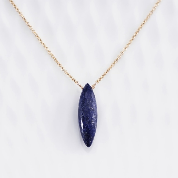 14KGF 40cm Necklace with Lapis Lazuri. 第6張的照片