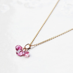 14KGF 40cm Necklace with Pink Tourmarine. 第1張的照片