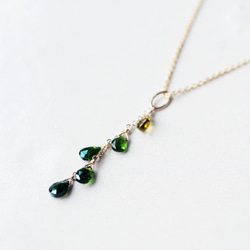 14KGF 40cm Necklace with Green tourmaline. 第1張的照片